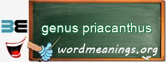 WordMeaning blackboard for genus priacanthus